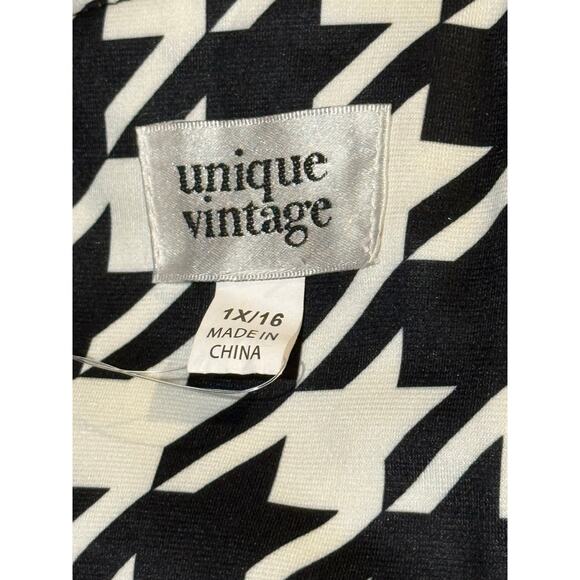 Unique Vintage 1950’s Black White  Houndstooth Peplum Jumpsuit 1X NWOT - Picture 8 of 8